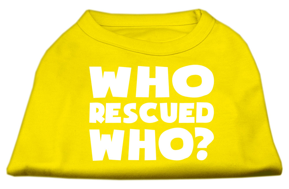 Who Rescued Who Screen Print Shirt Yellow XS